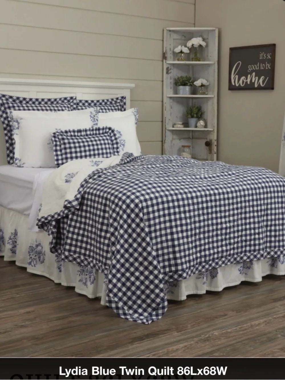 LYDIA BLUE TWIN QUILT